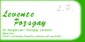 levente pozsgay business card